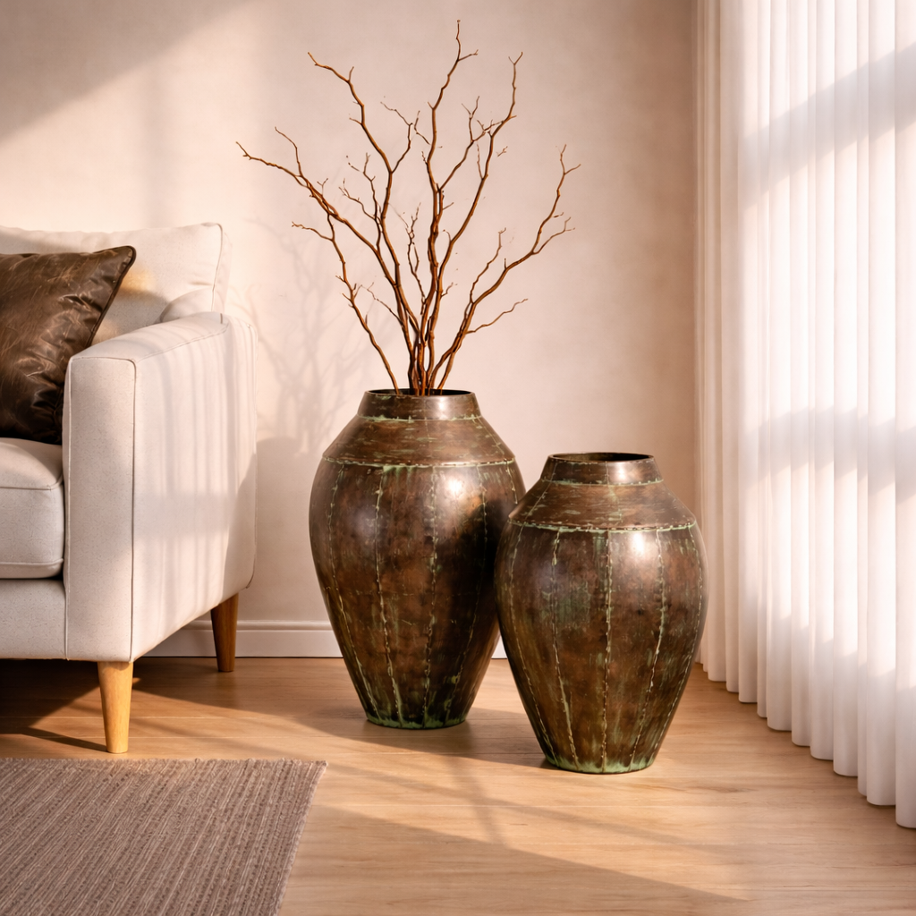 Patina Metal Planters