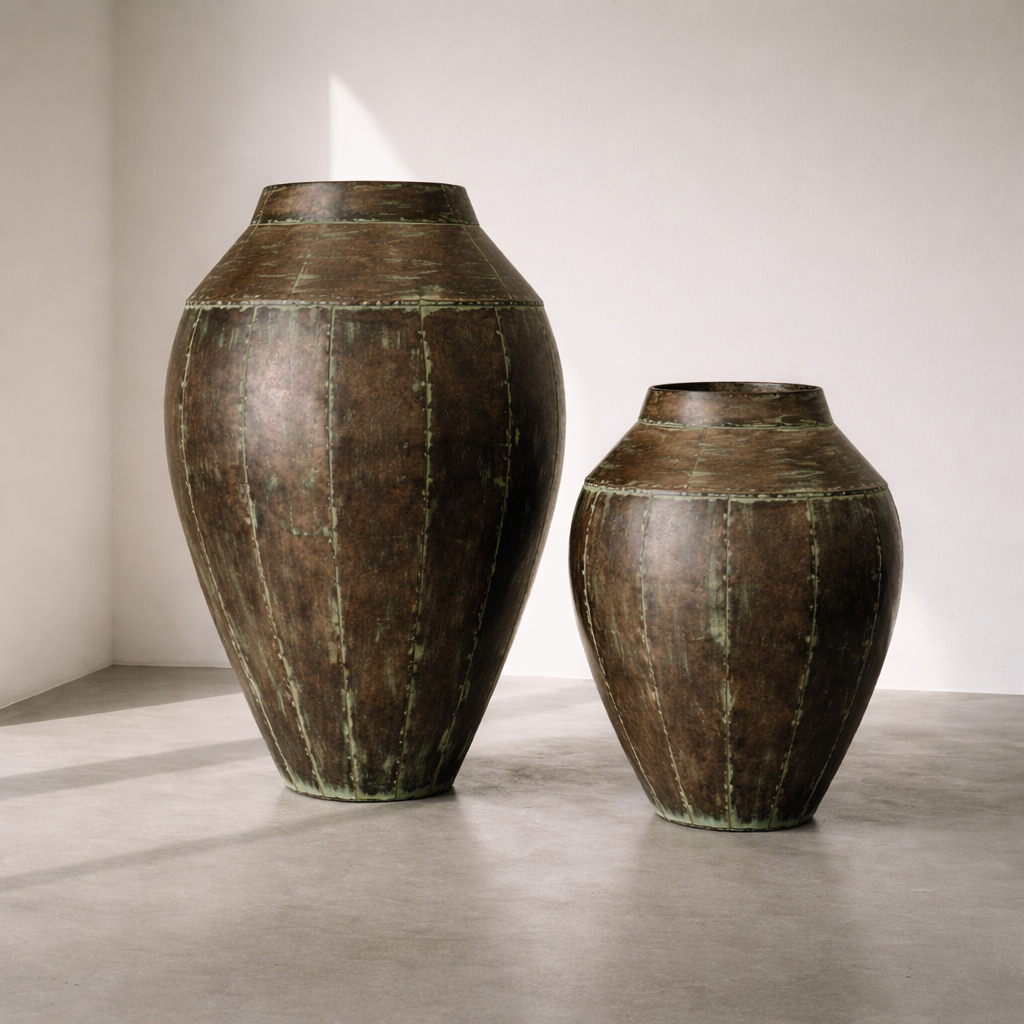 Patina Metal Planters