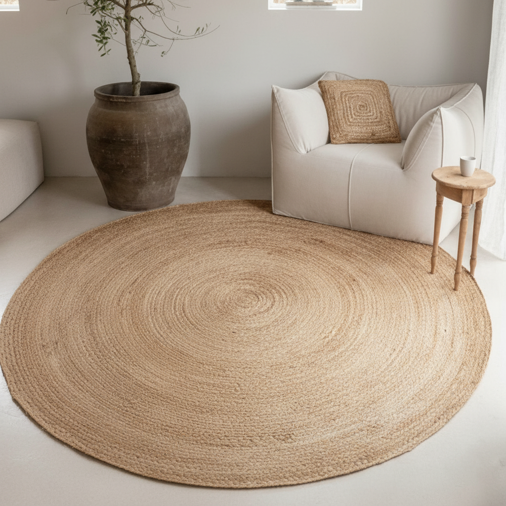 Handwoven Round Jute Rug