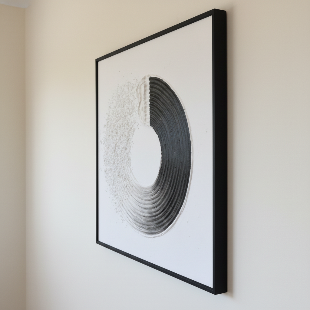 Mono Spiral Abstract Panel