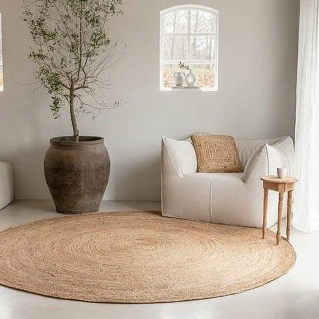 Handwoven Round Jute Rug