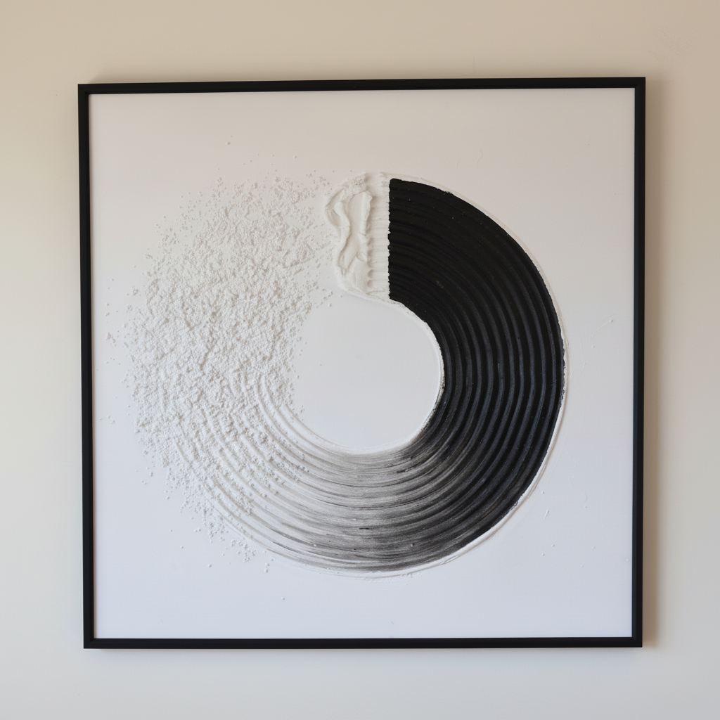 Mono Spiral Abstract Panel
